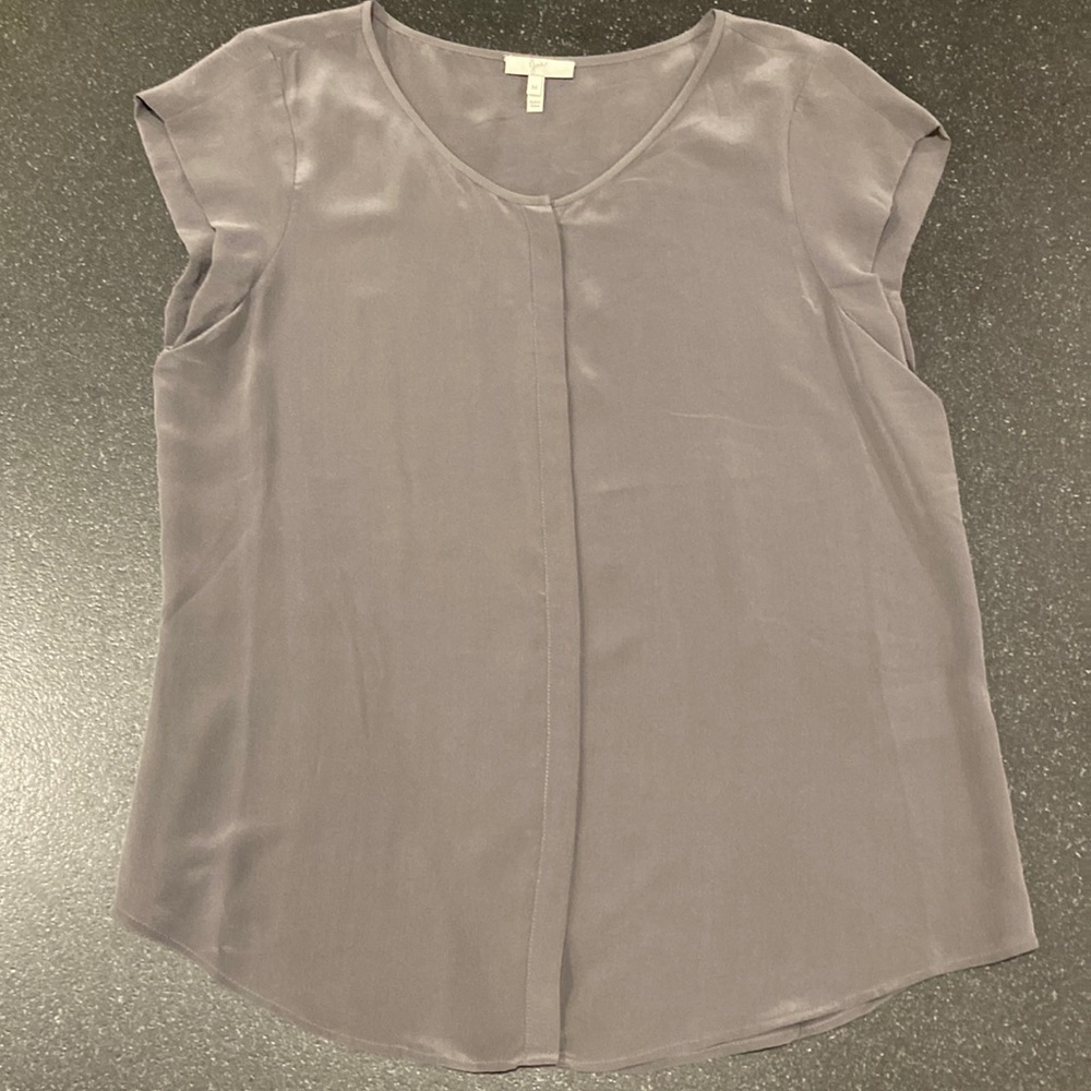 Joie gray medium silk button up blouse